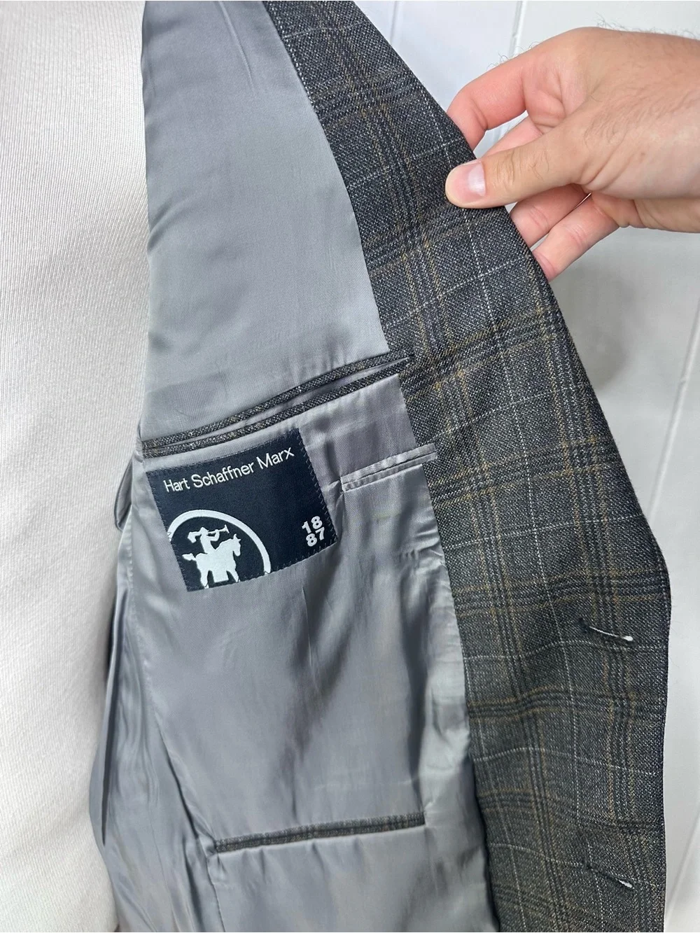 Hart Schaffner Marx 1887 Gray Checkered Blazer